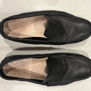 UGG Black Slip-On Loafers with Pebbled Texture